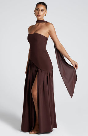 Vestido Longo Sem Alças Elegante Vivella Mya