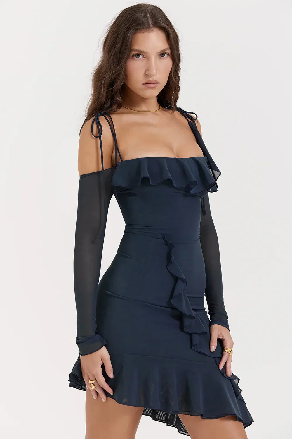 Vestido Midi Decote com Alça Vivella Lygia - GOLDEN ERA