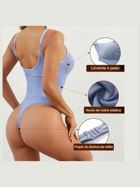 Body Modelador Suit Slim Shape Vivella - Tanga Fio ( Compre 1 leve 2 )