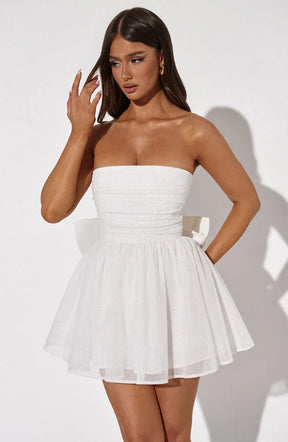 Vestido Curto Sem Alças de Brilho Vivella Glam Luxo - FULL