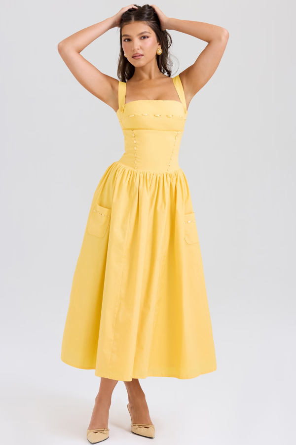 Vestido Midi Xadrez Vivella Farm - GOLDEN ERA