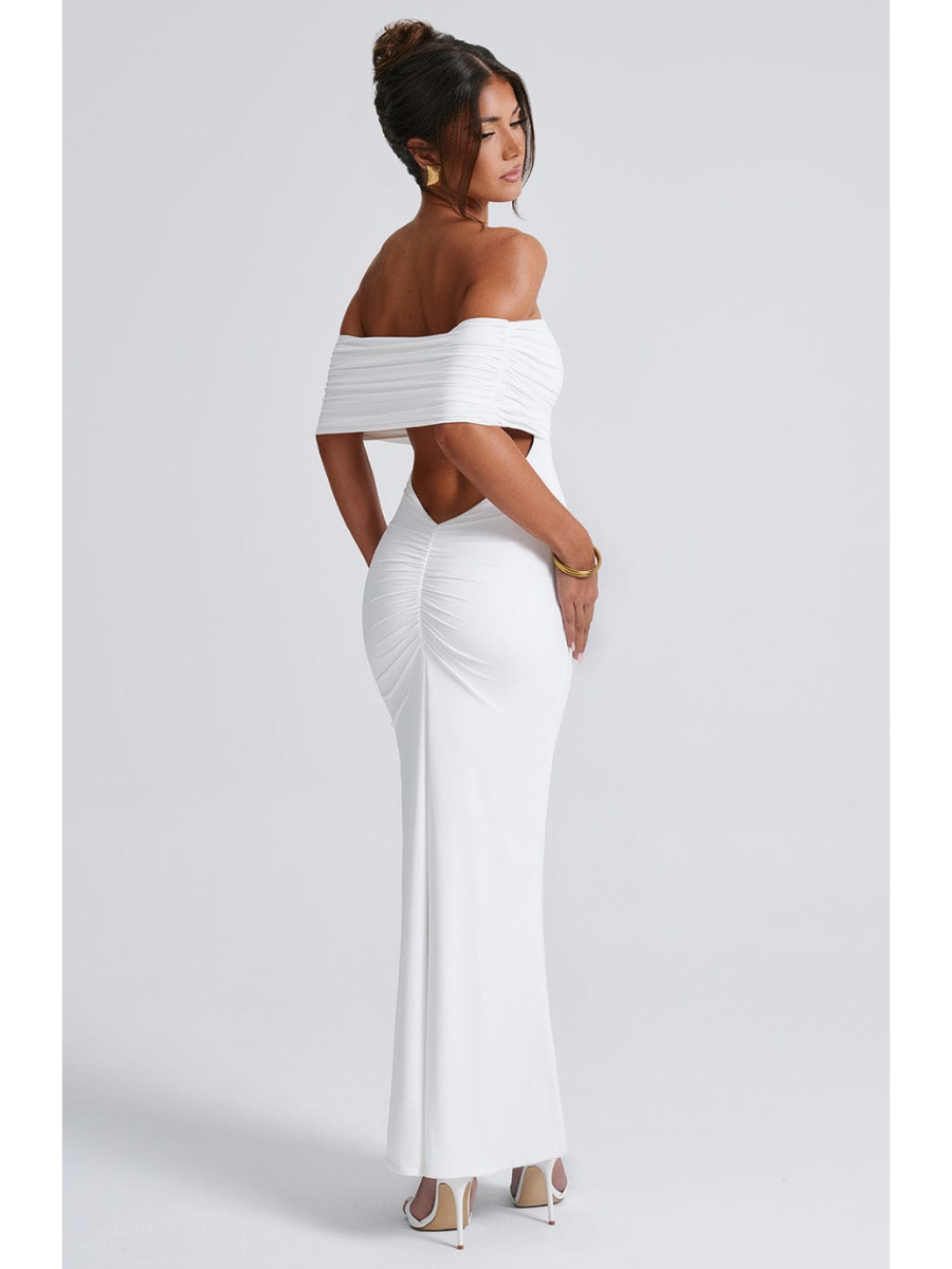 Vestido Longo Ombro a Ombro Costas Aberta Vivella Luiza