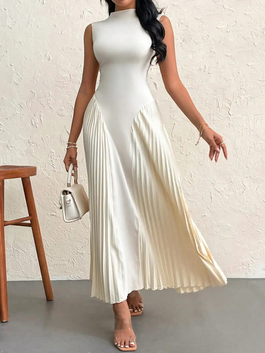 Vestido Midi Regata Plissado Vivella Auren