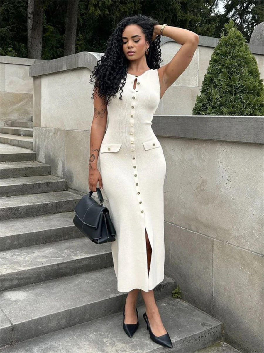Vestido Midi Tricô Modal Alta Elasticidade Vivella Jayne