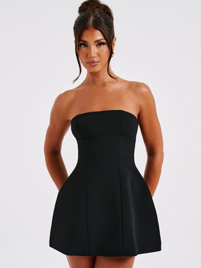 Vestido Curto Sem Alças Alfaiataria Vivella  Kiara