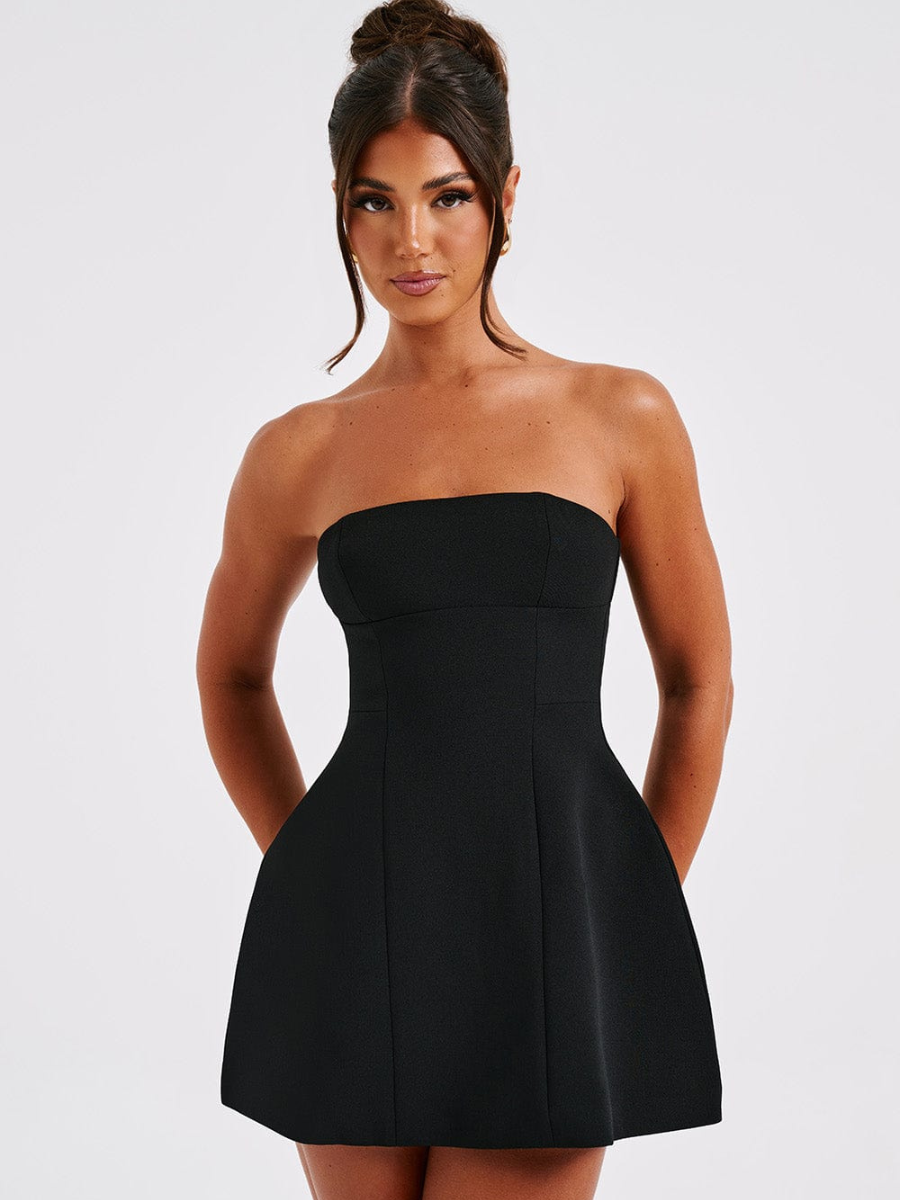 Vestido Curto Sem Alças Alfaiataria Vivella  Kiara