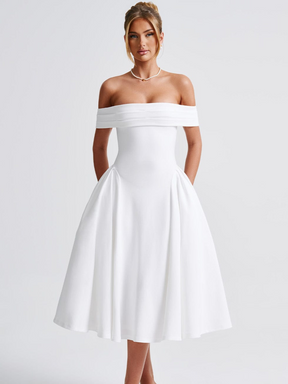 Vestido Midi Ombro a Ombro Vivella Princess