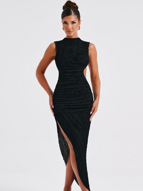 Vestido Longo com Fenda Vivella Lamour