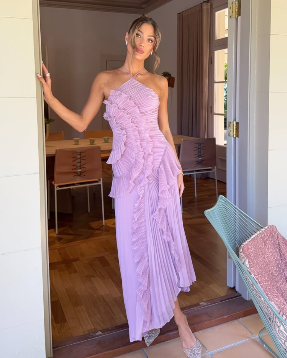 Vestido Assimétrico Tendência Vivella Lilac