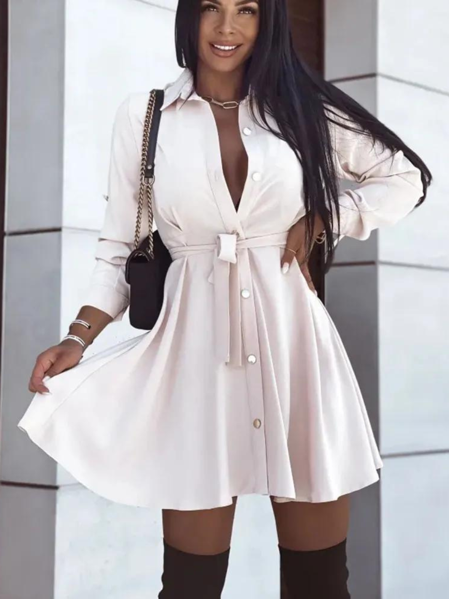 Vestido Camisa com Cinto Vivella Letícia
