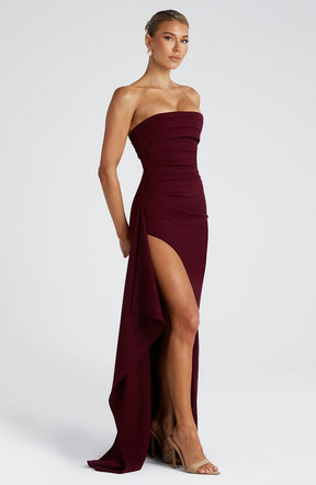 Vestido Longo Sem Alças com Fenda Vivella Elizabeth