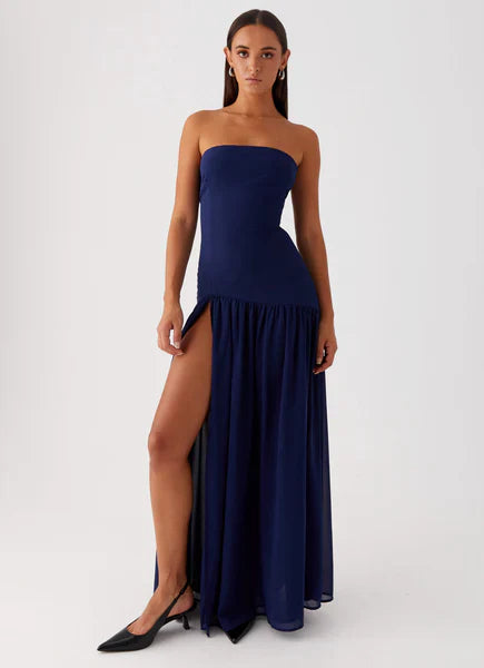 Vestido Longo Tomara que Caia  Com Fenda Vivella Eden