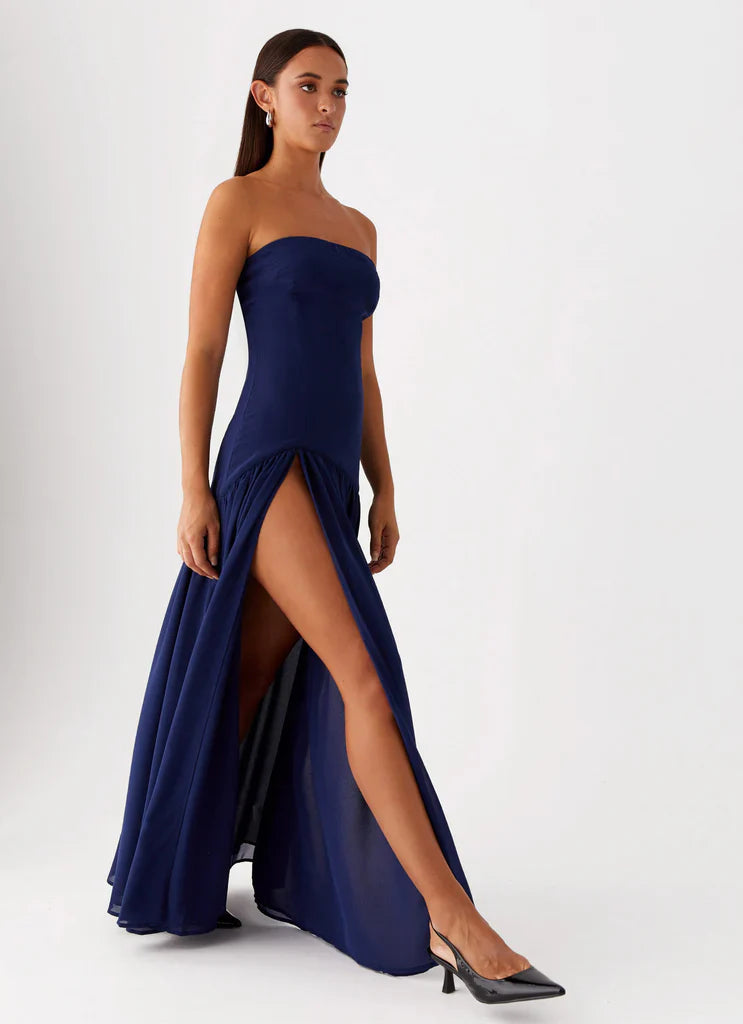 Vestido Longo Tomara que Caia  Com Fenda Vivella Eden