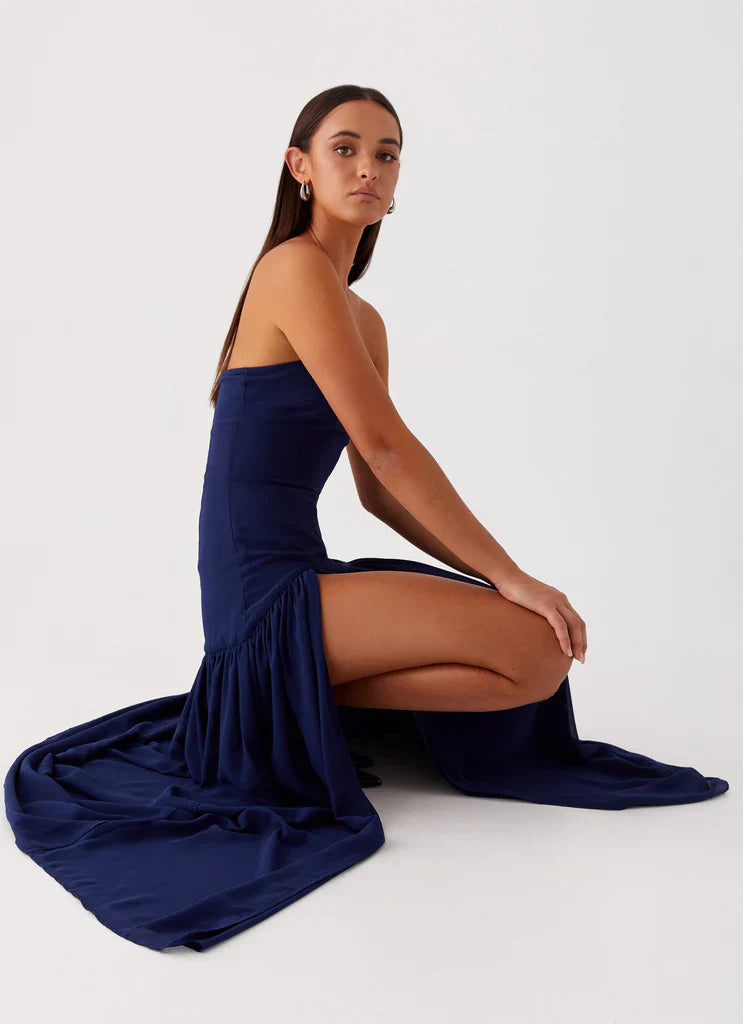 Vestido Longo Tomara que Caia  Com Fenda Vivella Eden