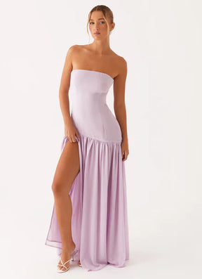 Vestido Longo Tomara que Caia  Com Fenda Vivella Eden