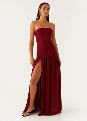 Vestido Longo Tomara que Caia  Com Fenda Vivella Eden
