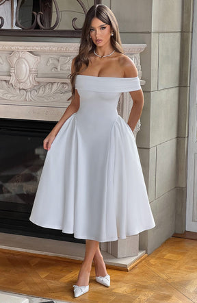 Vestido Midi Ombro a Ombro Vivella Princess