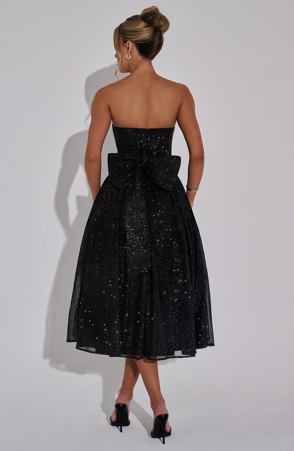 Vestido Midi Sem Alças de Brilho Vivella Glam Luxo - FULL