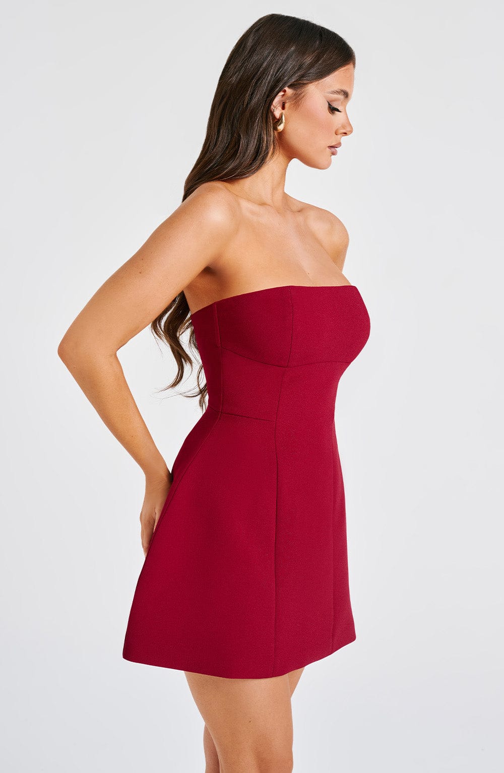 Vestido Curto Sem Alças Alfaiataria Vivella  Kiara