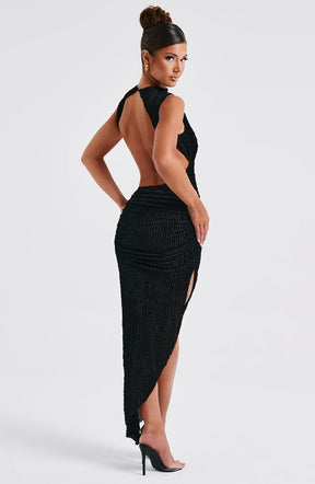 Vestido Longo com Fenda Vivella Lamour