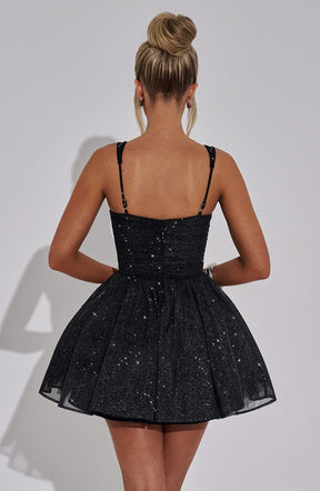 Vestido Curto Com Alças de Brilho Vivella Glam Luxo - FULL