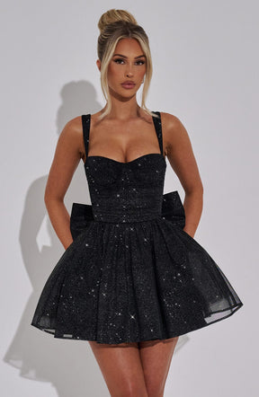 Vestido Curto Com Alças de Brilho Vivella Glam Luxo - FULL
