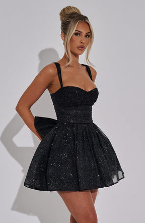 Vestido Curto Com Alças de Brilho Vivella Glam Luxo - FULL