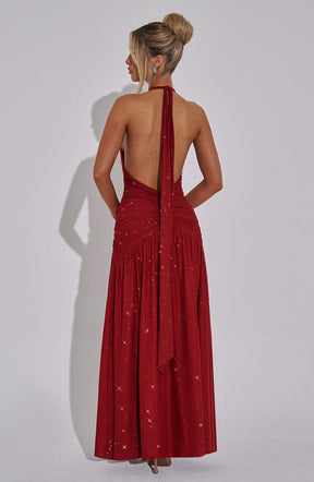 Vestido Longo com Fenda Vivella Coven
