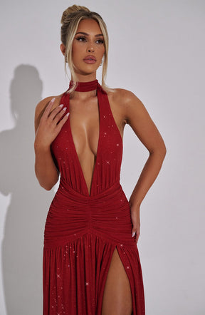 Vestido Longo com Fenda Vivella Coven