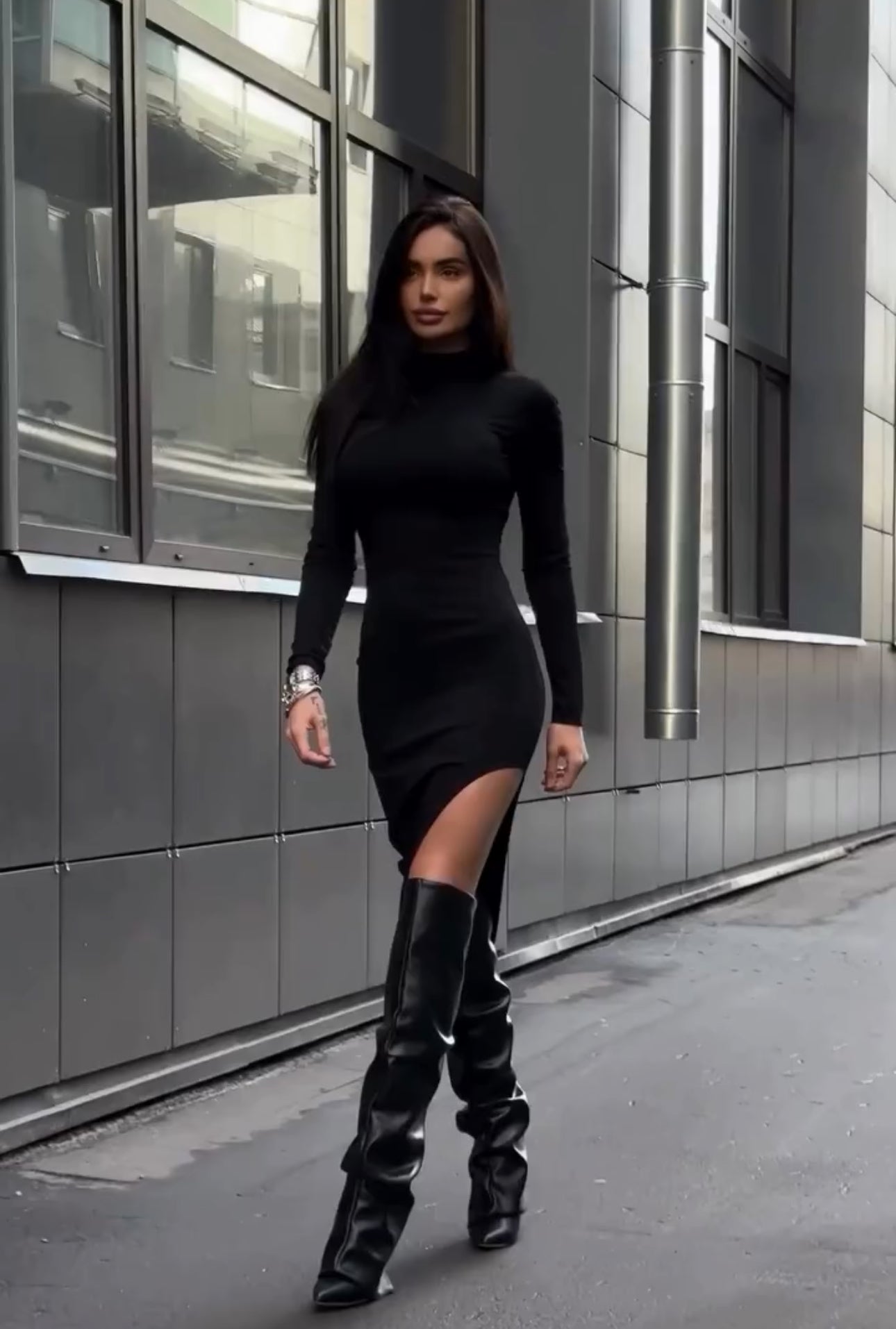 Vestido Longo com Fenda Vivella Demi - OUTONO/INVERNO