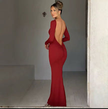 Vestido Manga Longa Costas Aberta Empina Bumbum Vivella Natalie