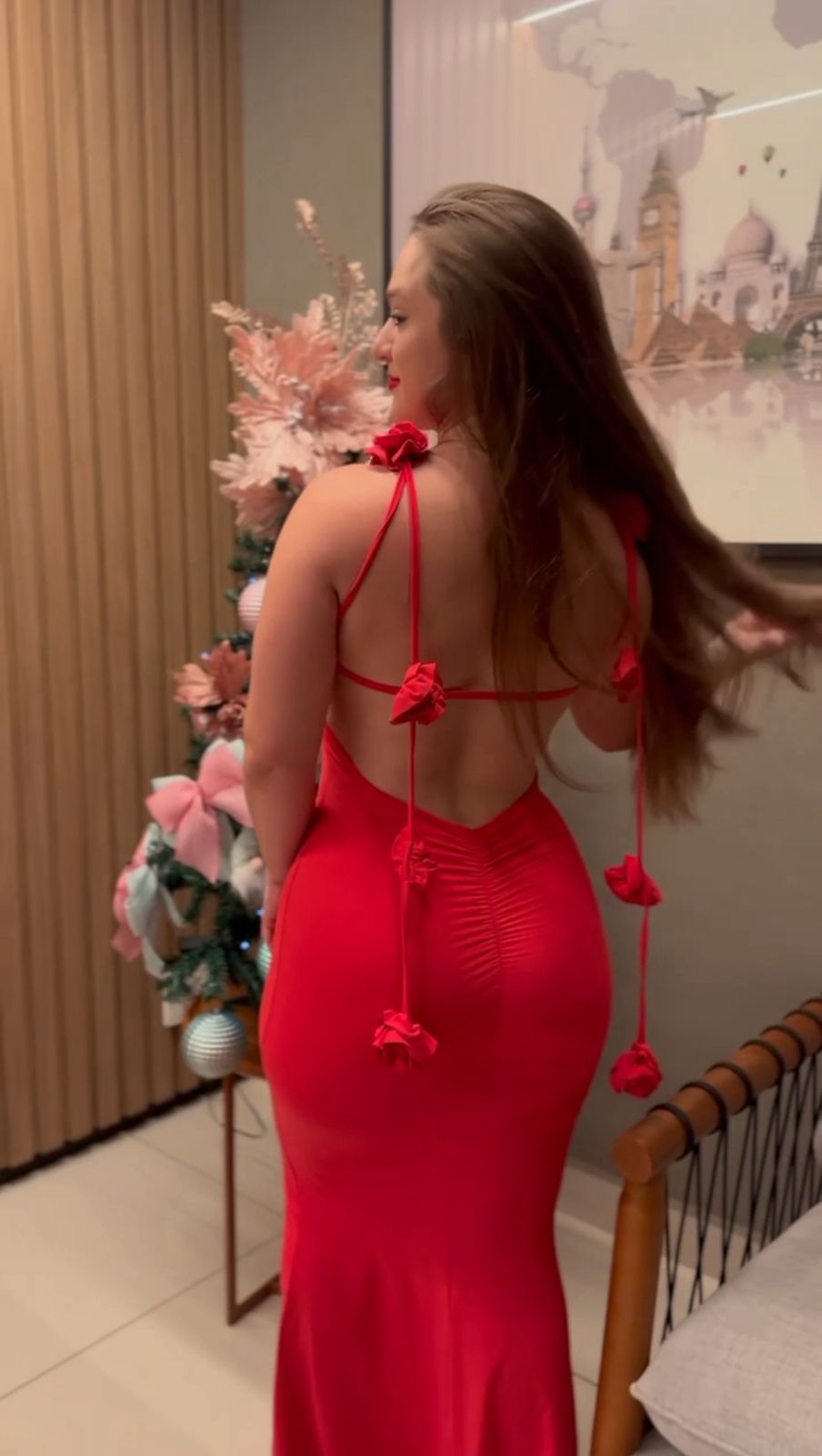 Vestido Longo Costas Aberta Vivella Rosalinda - FULL