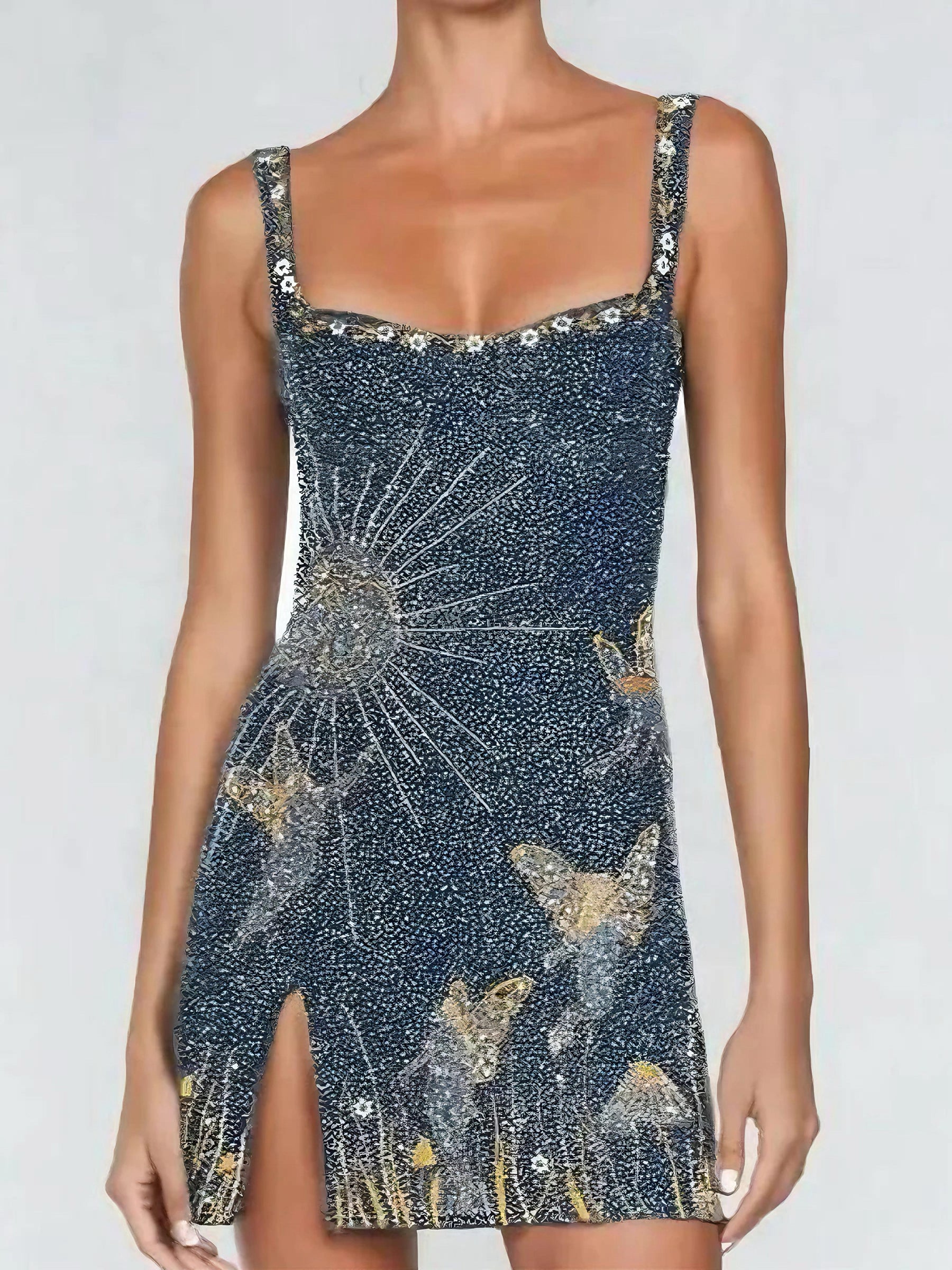 Vestido Curto Paetê Vivella Pérola