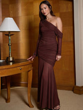 Vestido Longo de Tule Forrado Vivella Sienna