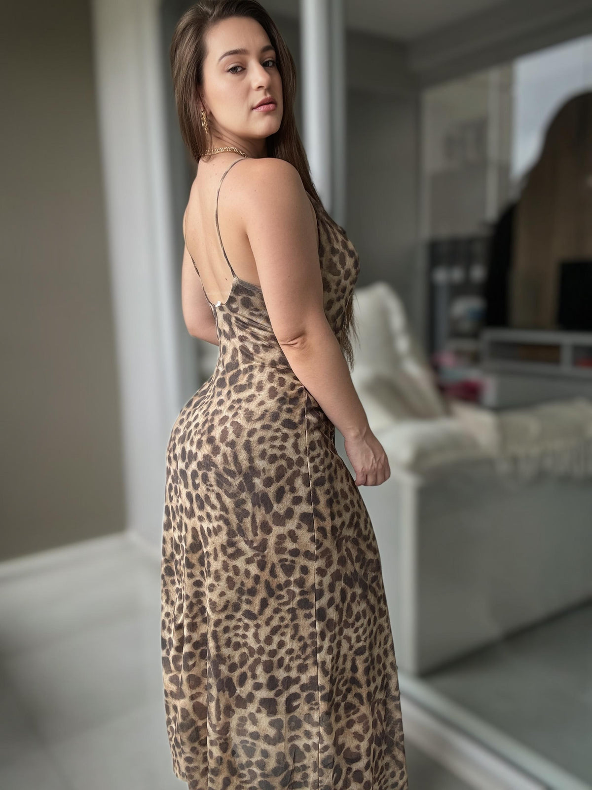 Vestido Longo Animal Print Vivella Deleony