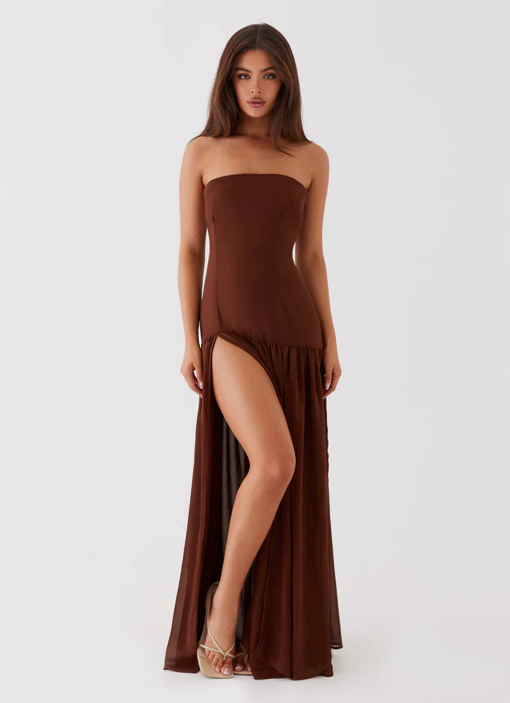 Vestido Longo Tomara que Caia  Com Fenda Vivella Eden