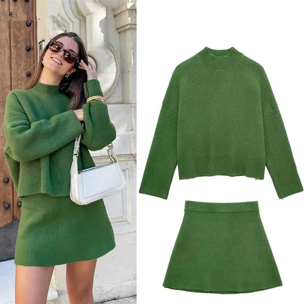 Conjunto Blusa Manga Comprida e Saia Curta Vivella Katherine
