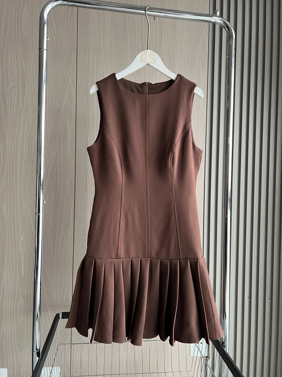 Vestido Curto Barra Plissada Vivella Amara