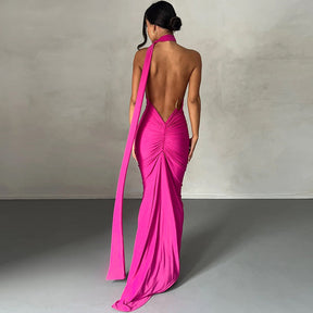 Vestido Longo Maxi de Um Ombro Só e Costas Abertas Vivella Natalie - FULL