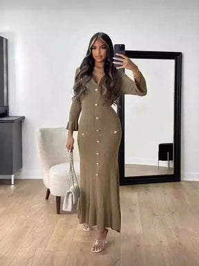 Vestido Manga Longa Flare Tricô Modal Vivella Arilene