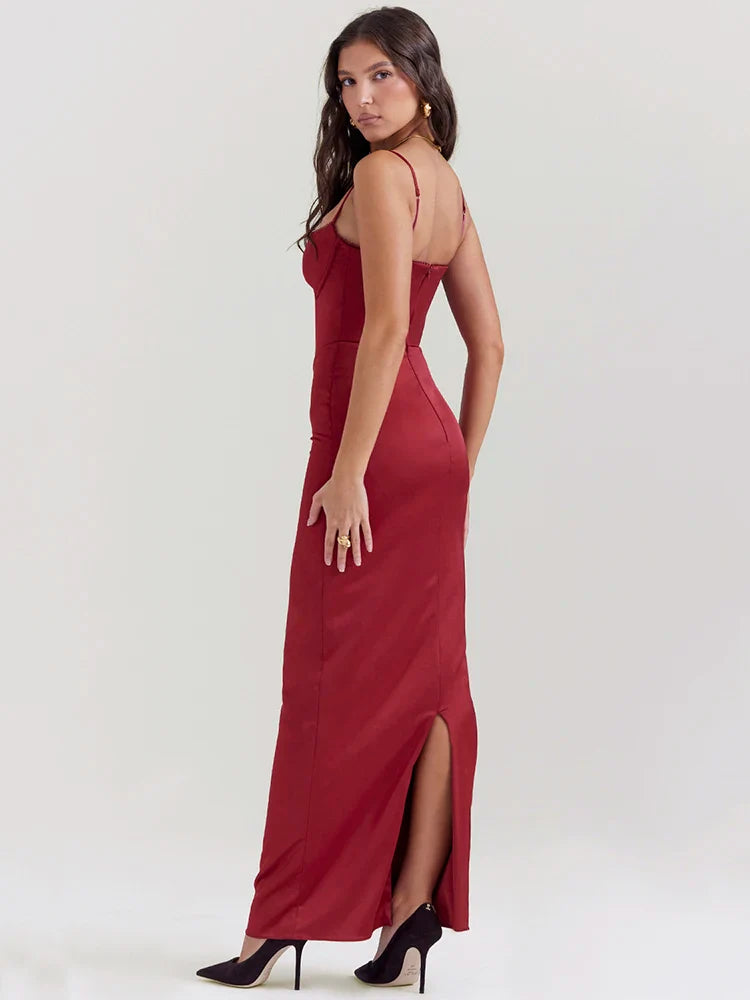 Vestido Longo Modelador Corselet Vivella Bella Cetim - GOLDEN ERA