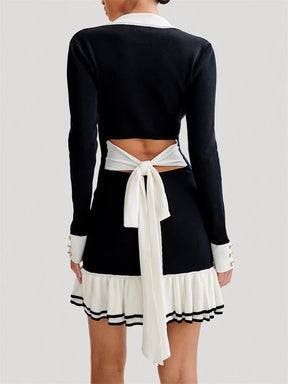 Vestido Curto Manga Longa com Botões Vivella Grace