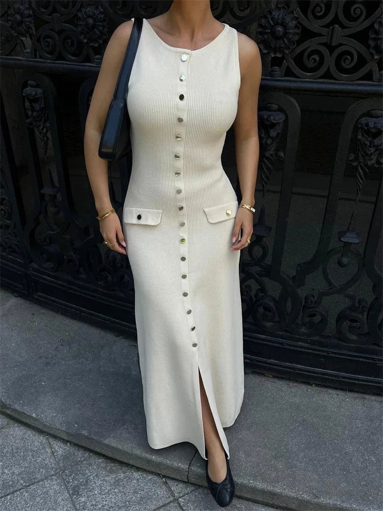 Vestido Midi Tricô Modal Alta Elasticidade Vivella Jayne