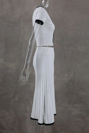 Conjunto Cropped e Saia Midi Plissada Vivella Juliette