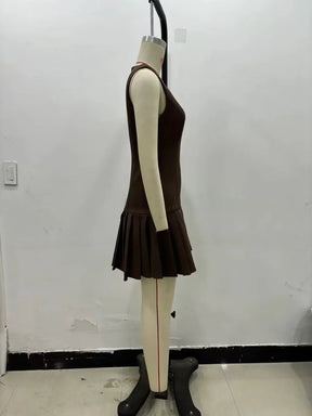 Vestido Curto Barra Plissada Vivella Amara