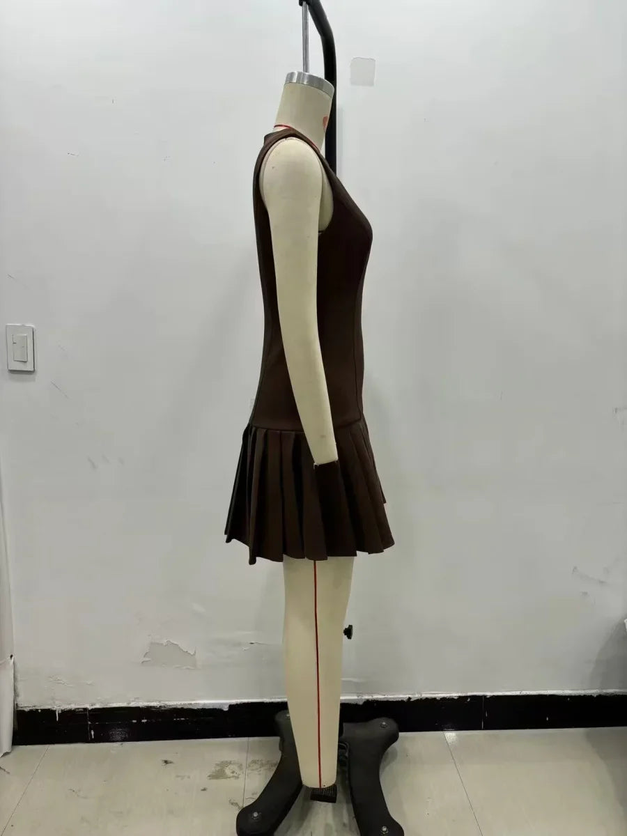 Vestido Curto Barra Plissada Vivella Amara