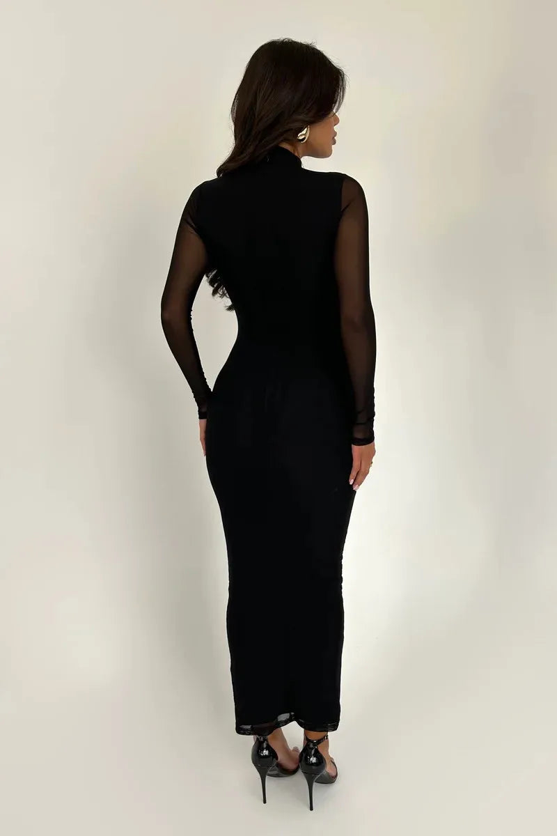 Vestido Longo Com Tule Vivella Aisha