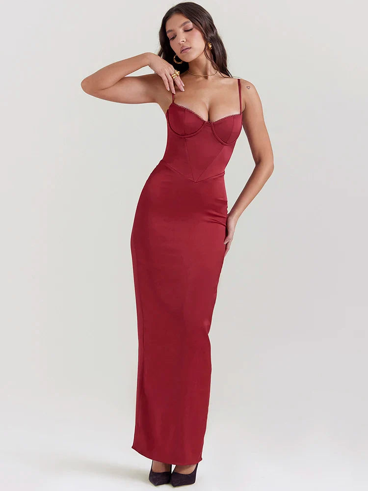 Vestido Longo Modelador Corselet Vivella Bella Cetim - GOLDEN ERA