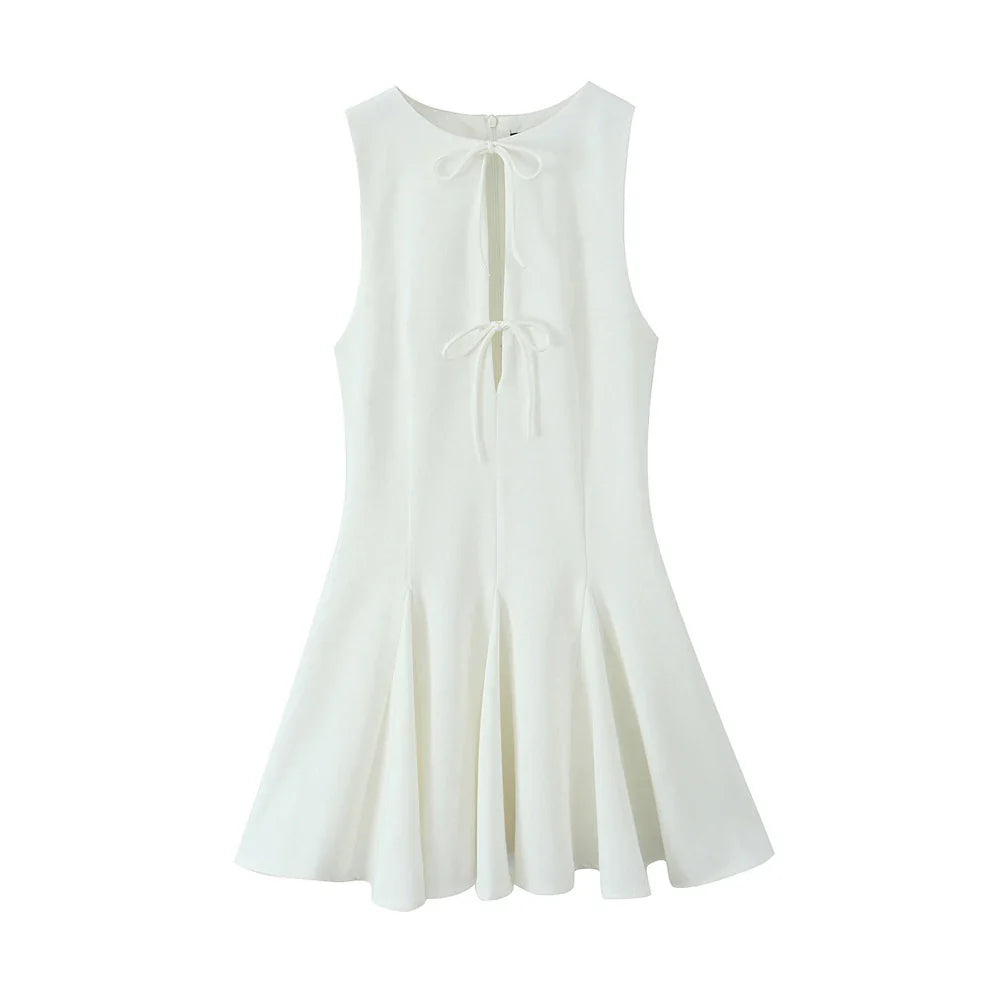 Vestido Curto Godê Barra Plissada Vivella Sienna