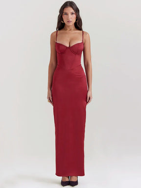 Vestido Longo Modelador Corselet Vivella Bella Cetim - GOLDEN ERA